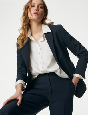 

Womens M&S Collection Tailored Single Breasted Blazer - Dark Navy, Dark Navy