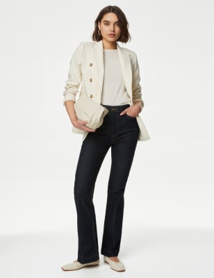 

Womens M&S Collection Zweireihiger Blazer in maßgeschneiderter Passform - Ecru, Ecru