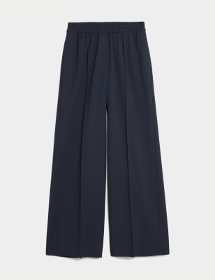 

Womens M&S Collection Wide Leg Trousers - Dark Navy, Dark Navy