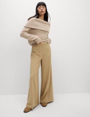 

Womens M&S Collection Palazzo Wide Leg Trousers - Butterscotch, Butterscotch