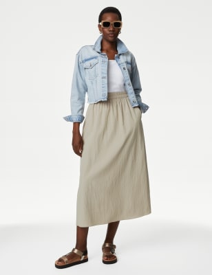 

Womens M&S Collection Midi A-Line Skirt - Neutral, Neutral