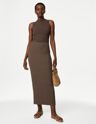 

Womens M&S Collection Jersey Textured Midi Pencil Skirt - Toffee, Toffee
