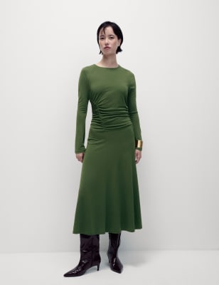 

Womens M&S Collection Jersey Round Neck Midaxi Column Dress - Forest Green, Forest Green