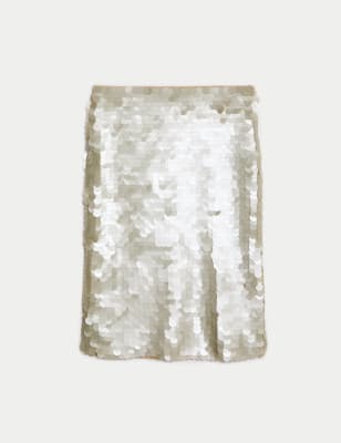 

Womens M&S Collection Sequin Knee Length Column Skirt - Neutral, Neutral