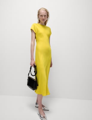 

Womens M&S Collection Round Neck Midaxi Column Dress - Yellow, Yellow