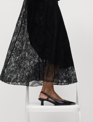 

Womens M&S Collection Lace Maxi Skirt with Cotton - Black, Black