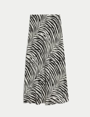 

Womens M&S Collection Animal Print Maxi Slip Skirt - Black Mix, Black Mix