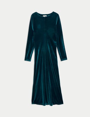 

Womens M&S Collection Round Neck Midaxi Column Dress - Teal, Teal