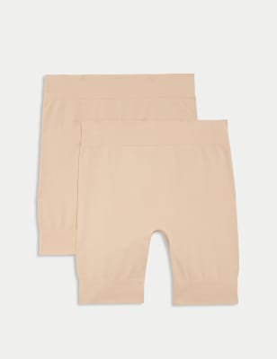 

Womens M&S Collection 2pk Cotton Rich Light Control Anti Chafe Shorts - Rose Quartz, Rose Quartz