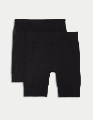 

M&S Collection Pack de 2 pantalones cortos ligeros antirrozaduras de algodónWomens - Black, Black