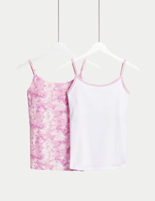 

Womens M&S Collection 2pk Teen Cotton Rich Secret Support™ Vests - Pink Mix, Pink Mix