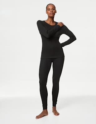 

Womens M&S Collection Thermal Pointelle Leggings - Black Mix, Black Mix