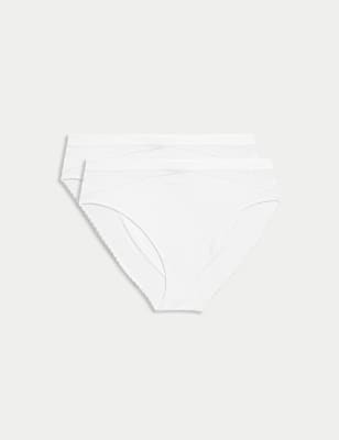 

Womens Body by M&S 2pk Light Control Cotton Rich High Leg Knickers - White, White