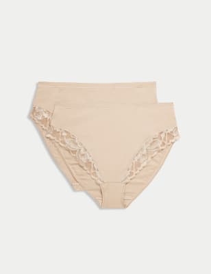 

M&S Collection Pack de 2 braguitas de corte alto de sujeción firmeWomens - Rose Quartz, Rose Quartz