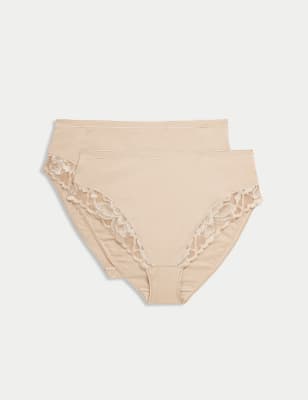 

Womens M&S Collection 2pk Firm Control High Leg Knickers - Rose Quartz, Rose Quartz