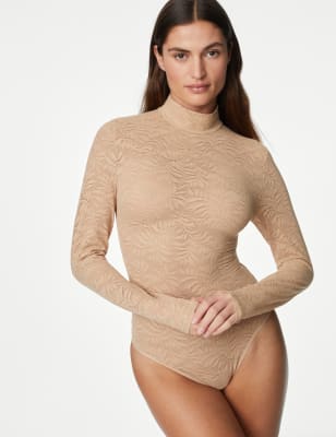 

Womens M&S Collection Leicht figurformender Flexifit™-Body mit hohem Kragen und Spitze - Rose Quartz, Rose Quartz