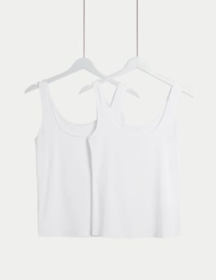 

Womens Body by M&S 2pk Flexifit™ Modal Rich Vests, White