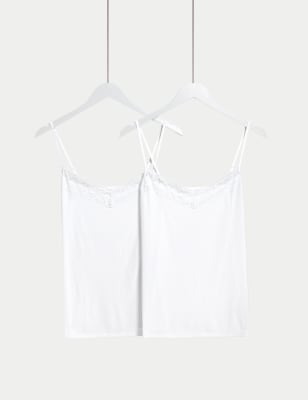 M&S Women's 2 Pack Cool Comfort Vest - 12 - White Mix, Nude Mix,Opaline,White Mix,Rich Quartz,Rich Amber,Topaz