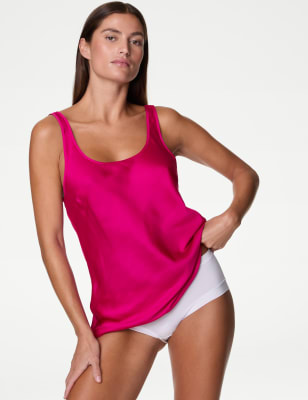 

M&S Collection Camiseta interior de satén Cool Comfort™ con hombro anchoWomens - Cyclamen, Cyclamen