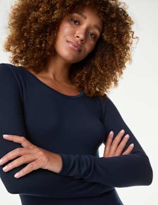 

Womens M&S Collection Heatgen™ Medium Thermal Scoop Neck Top, Navy