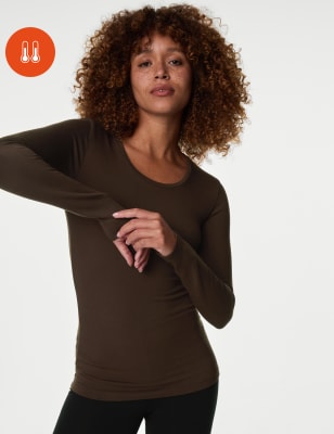 

Womens M&S Collection Heatgen™ Medium Thermal Round Neck Top - Dark Chocolate, Dark Chocolate