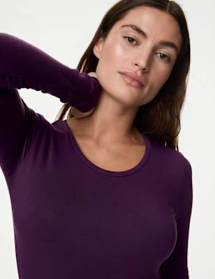 

Womens M&S Collection Heatgen™ Medium Thermal Round Neck Top - Blackberry, Blackberry