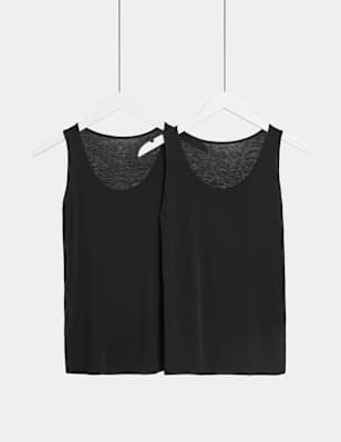 

Womens M&S Collection 2pk Heatgen™ Thermal Built-up Shoulder Vest - Black, Black