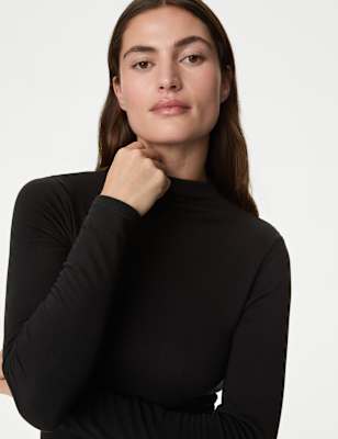 

Womens M&S Collection Heatgen™ Medium Thermal Mock Neck Top - Black, Black