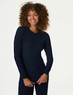 

Womens M&S Collection Heatgen™ Maximum Thermal Fleece Top, Navy