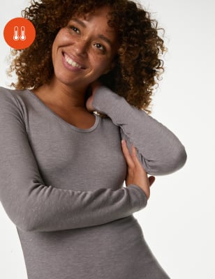 

Womens M&S Collection Glitzerndes Thermo-Langarmoberteil mit Heatgen™ für mittlere Wärme - Smoke, Smoke