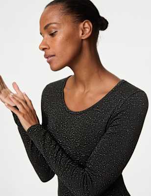 

Womens M&S Collection Heatgen™ Medium Thermal Long Sleeve Sparkle Top - Black, Black