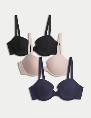 

Womens M&S Collection 3pk Cotton Rich Wired Balcony Bras A-E - Soft Pink, Soft Pink