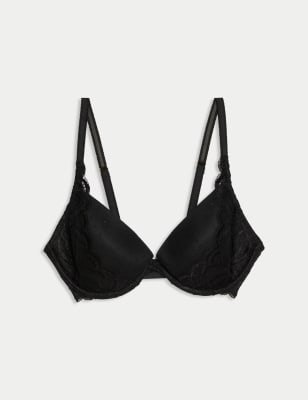 

Womens M&S Collection Amelia Lace Wired Plunge Bra (A-E) - Black, Black