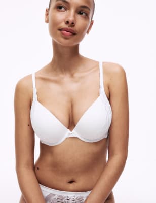 

Womens M&S Collection Amelia Lace Wired Plunge Bra (A-E) - White, White