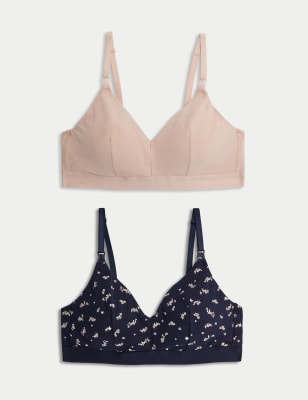 

Womens M&S Collection 2pk Non Wired Nursing Bras A-E - Navy Mix, Navy Mix