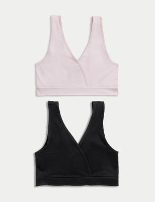 

Marks & Spencer 2pk Non Wired Lounge Nursing Bras (FEMALE, BLACK MIX, L)