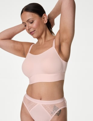 

Womens M&S Collection Bügelloser Post-OP-Cami-BH aus Baumwolle (A-H) - Soft Pink, Soft Pink