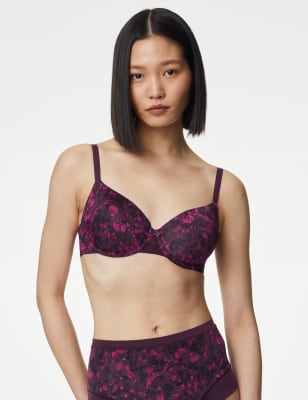 

Womens Body by M&S Flexifit™ Floral Full Cup T-Shirt Bra A-E - Blackcurrant, Blackcurrant