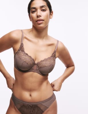 

Womens M&S Collection Amelia Lace Wired Full Cup Bra (A-E) - Taupe, Taupe