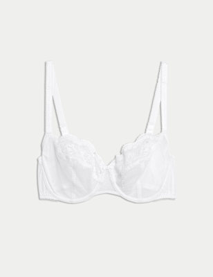 

Womens M&S Collection Jasmine Lace Wired Balcony Bra A-E, White