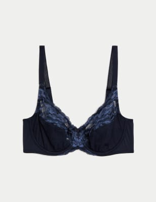 

Womens M&S Collection Wild Blooms Wired Full Cup Bra A-E - Navy, Navy