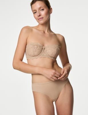 

Womens M&S Collection Lace Wired Strapless Bra A-E - Rose Quartz, Rose Quartz