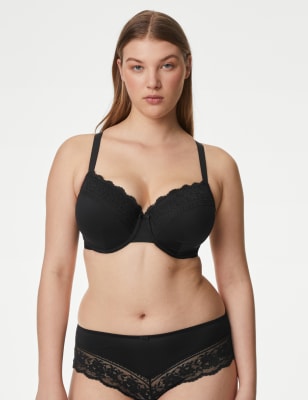 

M&S Collection Sujetador de copa completa con aro y adorno de encaje (para copa F+)Womens - Black, Black