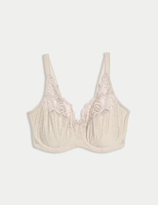

Womens M&S Collection Amelia Vollschalen-BH mit Spitze ohne Bügel (F+) - Opaline, Opaline