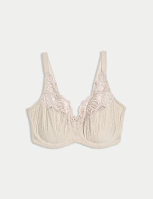 

Womens M&S Collection Amelia Lace Wired Full Cup Bra (F+) - Opaline, Opaline