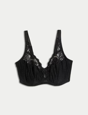 

Womens M&S Collection Lace Wired Full Cup Bra (F-H) - Black, Black