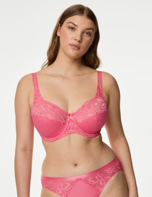 

Womens M&S Collection Vollschalen-BH mit Bügel und Wildblumenmuster (F-J) - Watermelon, Watermelon