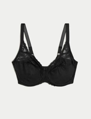

Womens M&S Collection Wild Blooms Wired Full Cup Bra F-J - Black, Black