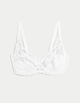 

Womens M&S Collection Wild Blooms Wired Full Cup Bra F-J - White, White