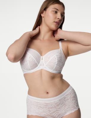 

Womens M&S Collection Flexifit™ Lace Wired Balcony Bra F-H - White, White